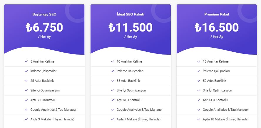 Seo Paket Fiyatları